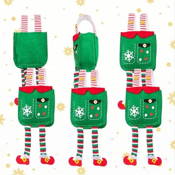 6 Christmas themed elf treat bags NEW - Picture 2 of 6